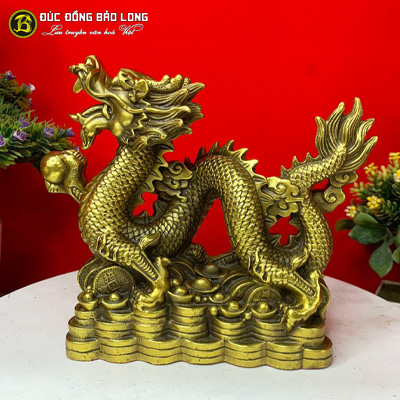 Tượng Đồng Thìn ( Rồng ) Đế Tiền Phong Thủy cao 2 tấc ( 20 cm ) ở Sài Gòn TPHCM