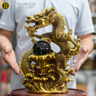 Tượng Đồng Thìn ( Rồng ) Nhả Ngọc cao 3 tấc ( 36 cm ) ở Sài Gòn TPHCM