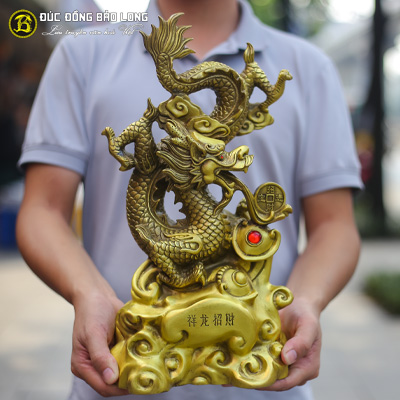 Tượng Đồng Thìn ( Rồng ) Nhả Tiền cao 4 tấc ( 42 cm ) ở Sài Gòn TPHCM