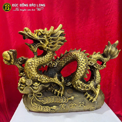 Tượng Đồng Thìn ( Rồng ) Cưỡi Bao Tiền cao 3 tấc ( 28 cm ) ở Sài Gòn TPHCM
