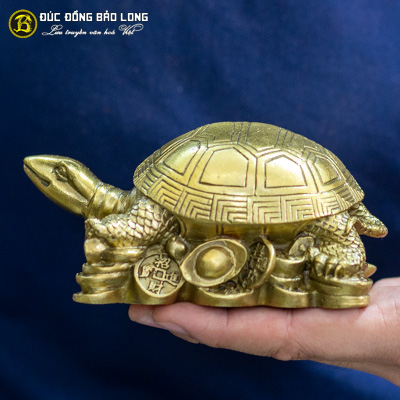 Tượng Đồng Rùa Phong Thủy Đế Tiền cao 1 tấc ( 6.5 cm ) ở Sài Gòn TPHCM