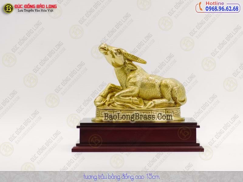 Tượng Đồng Sửu ( Trâu ) cỡ nhỡ cao 2 tấc ( 15 cm ) ở Sài Gòn TPHCM