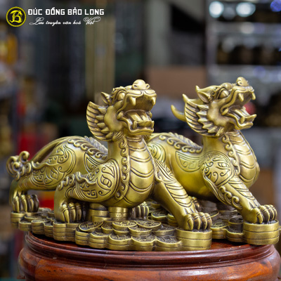 Tượng Đồng Tỳ Hưu Phong Thủy Đế Tiền dài 3 tấc ( 34 cm ) ở Sài Gòn TPHCM