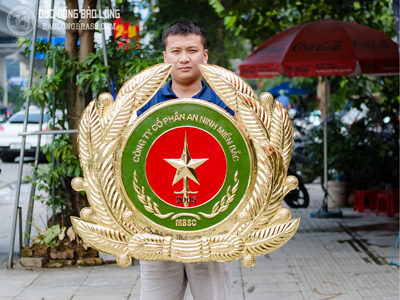 Logo Bằng Đồng Vàng Kích Thước 90Cm Cho Cty CP An Ninh Miền Bắc