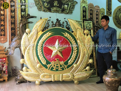 Logo Ngành Công An Bằng Đồng Cao 1m6, Dài 1m8 tại Sài Gòn TPHCM