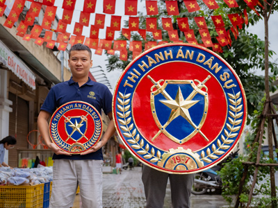 Logo Thi Hành Án Dân Sự Bằng Đồng ĐK 40cm, 1m tại Sài Gòn TPHCM