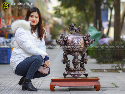 Đỉnh Thất Lân Phúc Lộc Thọ Khảm Tam Khí cao 7 tấc (70cm) tại Sài Gòn TPHCM
