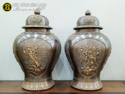 Choé Thờ Bằng Đồng Đỏ Hạ Màu Thời Gian Cao 61cm tại Sài Gòn TPHCM