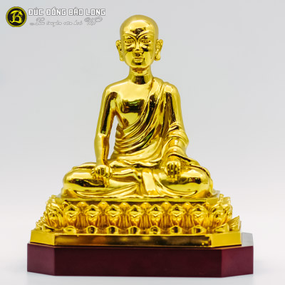 Tượng Đồng Phật Hoàng Trần Nhân Tông Mạ Vàng cao 3 tấc ( 28 cm ) ở Sài Gòn TPHCM