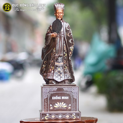 Tượng Đồng Khổng Minh ( Gia Cát Lượng ) Khảm Tam Khí cao 5 tấc ( 48 cm ) ở Sài Gòn TPHCM