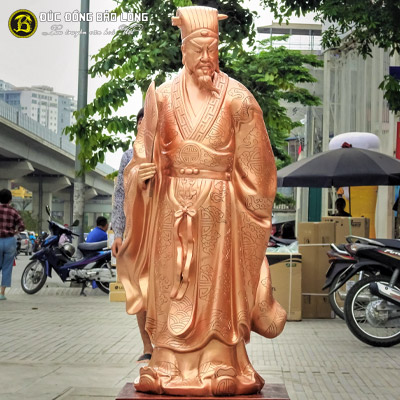 Tượng Đồng Khổng Minh ( Gia Cát Lượng ) đồng đỏ cao 7 tấc ( 70 cm ) ở Sài Gòn TPHCM