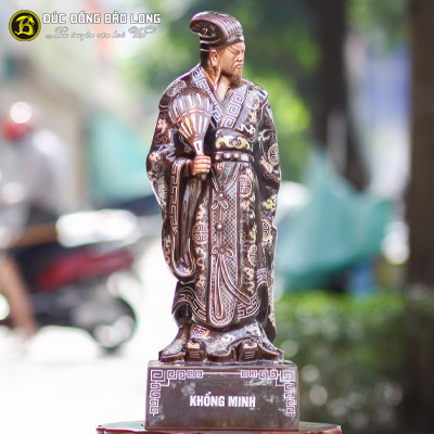Tượng Đồng Khổng Minh ( Gia Cát Lượng ) Khảm Tam Khí cao 5 tấc ( 55 cm ) ở Sài Gòn TPHCM