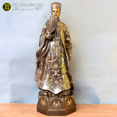 Tượng Đồng Khổng Minh ( Gia Cát Lượng ) Khảm Tam Khí cao 6 tấc ( 61 cm ) ở Sài Gòn TPHCM