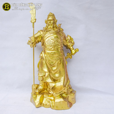 Tượng Đồng Quan Công Đứng Chống Đao Catut cao 8 tấc ( 81 cm ) ở Sài Gòn TPHCM