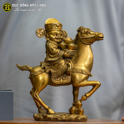 Tượng Đồng Thần Tài Cưỡi Ngựa cao 2 tấc ( 20 cm ) ở Sài Gòn TPHCM