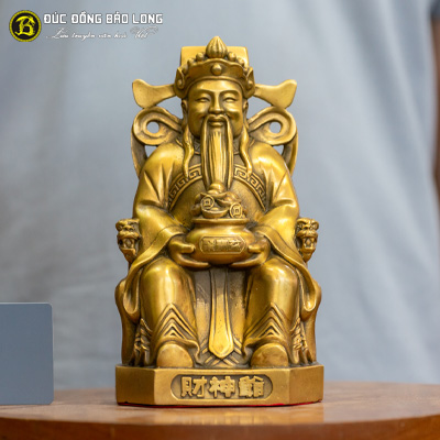 Tượng Đồng Thần Tài Ngồi Cầm Hũ Tiền cao 2 tấc ( 20 cm ) ở Sài Gòn TPHCM