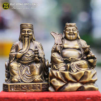 Tượng Đồng Thần Tài Thổ Địa cao 2 tấc ( 18 cm ) ở Sài Gòn TPHCM