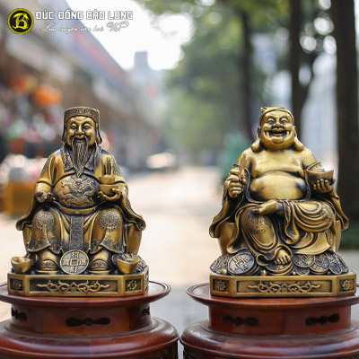 Tượng Đồng Thần Tài Thổ Địa cao 3 tấc ( 30 cm ) ở Sài Gòn TPHCM