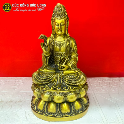  Tượng Đồng Phật Bà Quan Âm ngồi bệ cao 4 tấc ( 37 cm ) ở Sài Gòn TPHCM