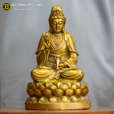  Tượng Đồng Phật Bà Quan Âm ngồi bệ cao 2 tấc ( 18 cm ) ở Sài Gòn TPHCM