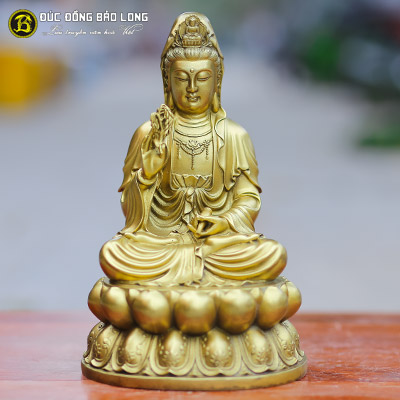  Tượng Đồng Phật Bà Quan Âm ngồi bệ cao 2 tấc ( 25 cm ) ở Sài Gòn TPHCM