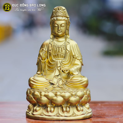  Tượng Đồng Phật Bà Quan Âm ngồi bệ cao 3 tấc ( 29 cm ) ở Sài Gòn TPHCM