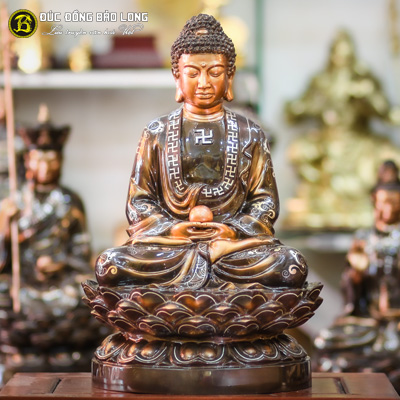  Tượng Đồng Phật Thích Ca ngồi khảm tam khí cao 5 tấc ( 48 cm ) ở Sài Gòn TPHCM