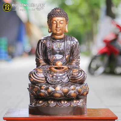  Tượng Đồng Phật Thích Ca khảm tam khí cao 6 tấc ( 61 cm ) ở Sài Gòn TPHCM