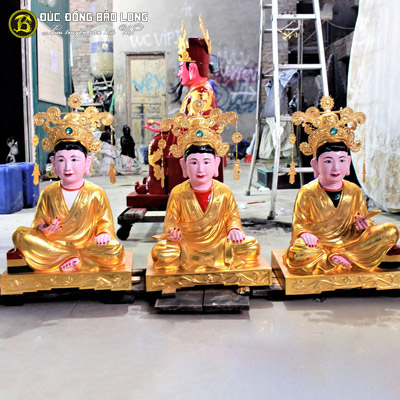 Tượng Đồng Tam Tòa Thánh Mẫu sơn son thếp vàng cao 5 tấc ( 55 cm ) ở Sài Gòn TPHCM