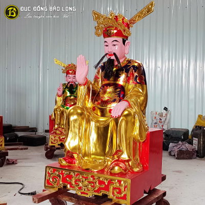 Tượng Đồng Đệ Ngũ Tuần Tranh sơn son thếp vàng cao 9 tấc ( 90 cm ) ở Sài Gòn TPHCM