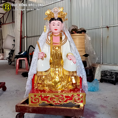 Tượng Đồng Bà Chúa Năm Phương Sơn Son Thếp Vàng cao 9 tấc ( 88 cm ) ở Sài Gòn TPHCM