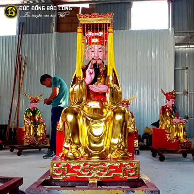 Tượng Đồng Ngọc Hoàng sơn son thếp vàng cao trên 1m ( 1m07 ) ở Sài Gòn TPHCM