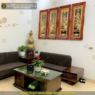 Tranh Tứ Qúy Tùng Cúc Trúc Mai 1m27 Mạ Vàng 24k tại Sài Gòn TPHCM