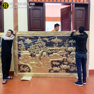 Tranh Đồng Quê Bằng Đồng 2m62x1m6 Khung Liền Đồng Tại Sài Gòn TPHCM