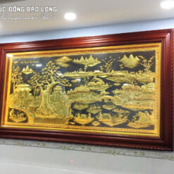 Tranh Đồng Quê Bằng Đồng 2m31x1m27 Khung Gỗ Chò Chỉ Tại Sài Gòn TPHCM