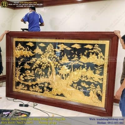 Tranh Đồng Quê Bằng Đồng 3m21 x 1m76 Mạ Vàng 24k Tại Sài Gòn TPHCM