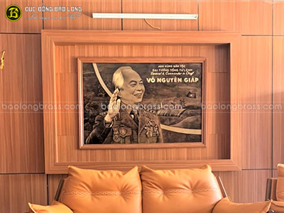 Tranh Đại Tướng Võ Nguyên Giáp Khắc Đồng Khổ 1m2 x 80cm tại Sài Gòn TPHCM