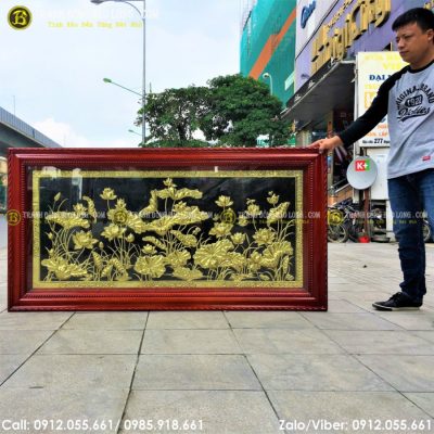 Tranh Hoa Sen Bằng Đồng tại Sài Gòn TPHCM