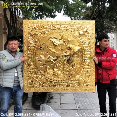 Tranh Hoa Sen Bằng Đồng Mạ Vàng 24k tại Sài Gòn TPHCM
