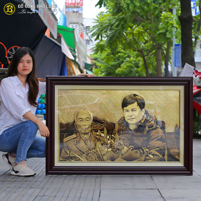 Tranh Khắc Đồng Đại Tướng Võ Nguyên Giáp khung nhựa 1m2x80cm tại Sài Gòn TPHCM