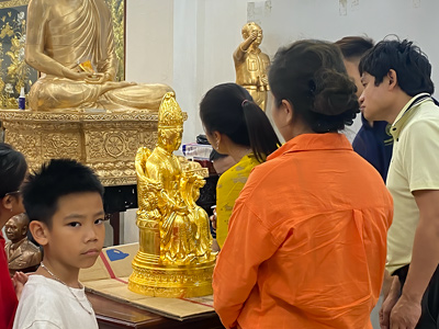 Tượng Mẫu Cửu Trùng Thiên Bằng Đồng Đỏ Dát Vàng 9999 Cao 69Cm tại Sài Gòn TPHCM