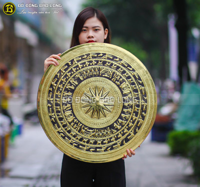 Mặt trống đồng gò chạm thủ công 60cm tại Sài Gòn TPHCM