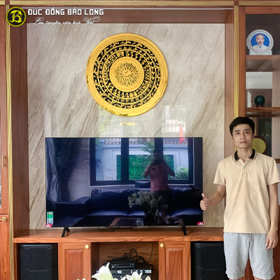 Mặt Trống Đồng Mạ Vàng 24k Gò Thủ Công ĐK 80cm tại Sài Gòn TPHCM