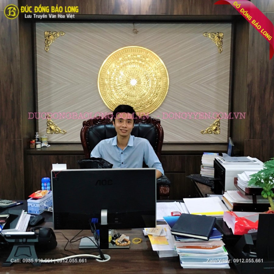 Mặt Trống Đồng Đúc Dát Vàng 90cm Cho khách Hà Đông tại Sài Gòn TPHCM