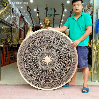 Mặt trống đồng đúc thủ công bằng đồng đỏ thanh khiết tại Sài Gòn TPHCM