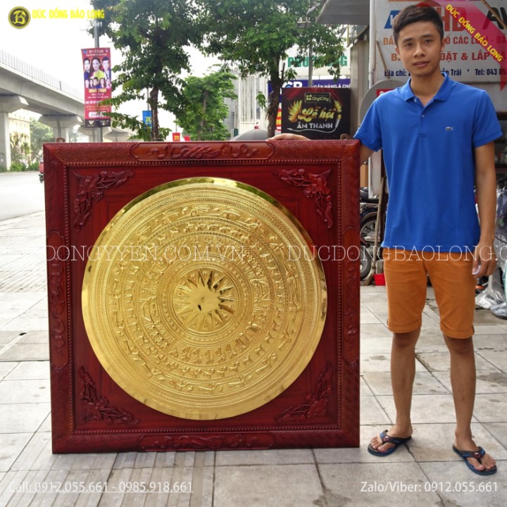 Tranh Mặt Trống Đồng 1m Mạ Vàng 24k Khung Hương 1m27 tại Sài Gòn TPHCM