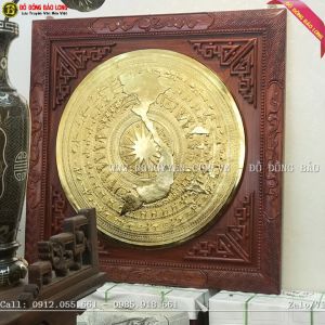 Tranh Mặt Trống Đồng Bản Đồ Mạ Vàng 24k Khung Hương 1m08 tại Sài Gòn TPHCM