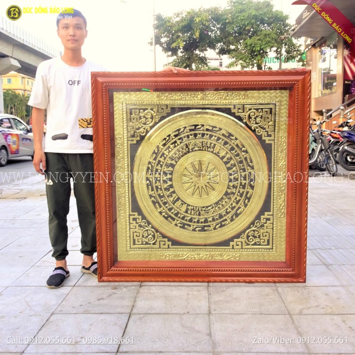Tranh Mặt Trống Đồng Khung Gỗ 1m27 tại Sài Gòn TPHCM