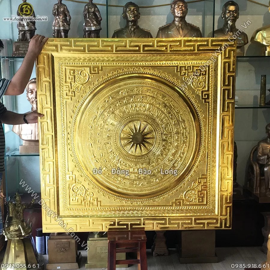 Tranh Mặt trống Khung Liền đồng mạ vàng 24k 1m27 tại Sài Gòn TPHCM