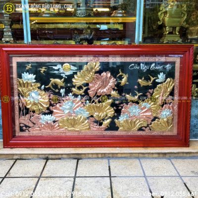 Tranh Cửu Ngư Quần Hội Bằng Đồng Mạ Tam Khí tại Sài Gòn TPHCM